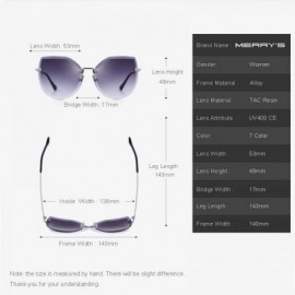 Cat Eye DESIGN Women Rimless Cat Eye Sunglasses Gradient Lens UV400 C04 Brown - C03 Yellow - C2196R0OQ5U $11.09