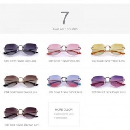 Cat Eye DESIGN Women Rimless Cat Eye Sunglasses Gradient Lens UV400 C04 Brown - C03 Yellow - C2196R0OQ5U $11.09