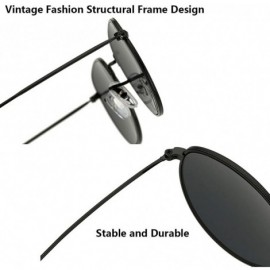 Vintage Metal Round Oversized Sunglasses & Case Designer Sunglasse ...