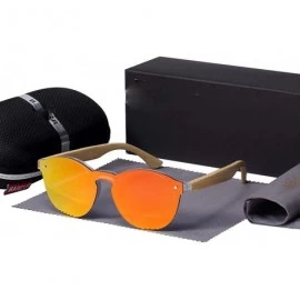 Aviator Cat Eye Sunglasses Bamboo Men New Cat Eye Glasses Pra Sun Glasses For Silver - Orange-1 - C518Y2NXSRW $14.28
