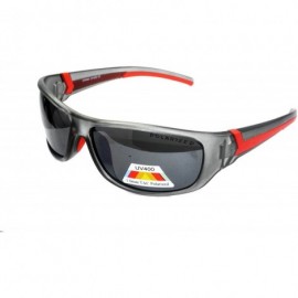 Sport Polarized Lens Sports Sunglasses -C494PM - Silver-red - CO18C3GYCI4 $18.76