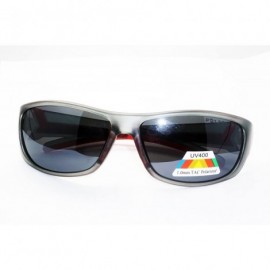 Sport Polarized Lens Sports Sunglasses -C494PM - Silver-red - CO18C3GYCI4 $18.76