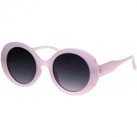 Oval Womens Retro Mod Thick Plastic Round Oval Plastic Sunglasses - Purple Smoke - C818K6YZW5X $7.63