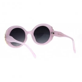 Oval Womens Retro Mod Thick Plastic Round Oval Plastic Sunglasses - Purple Smoke - C818K6YZW5X $7.63