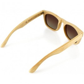 Square Polarized Bamboo lightweight Wood Vintage Sunglasses Men Women Eyewear - Brown - CS127DGR1FH $21.81