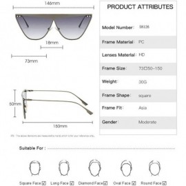 Oval Metal Frame Flat Top Sunglasses Women's Brand Design Cat Sunglasses Fashion 2019 Summer Style Eyewear - CQ18UI2GGKT $11.41