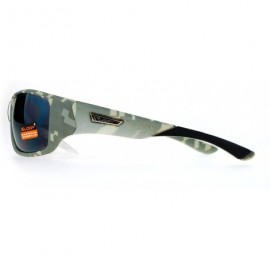 Rectangular Xloop Mens Sunglasses Matted Camo Camouflage Print Rectangular Shades - Gray Camo - C81875OOH5D $12.94