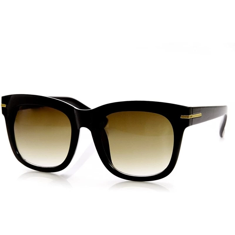 Wayfarer Womens Oversize Bold Rim Mod Horn Rimmed Sunglasses - Black Green-fade - CP11MV5Z91T $8.53