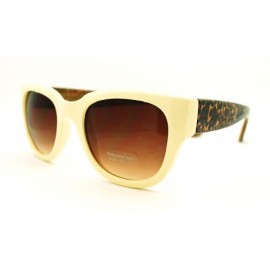 Square Womens Sunglasses Chic Square Cateye Animal Print Frame - Beige Brown - C811FDG6JNF $9.67