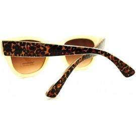 Square Womens Sunglasses Chic Square Cateye Animal Print Frame - Beige Brown - C811FDG6JNF $9.67