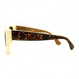 Square Womens Sunglasses Chic Square Cateye Animal Print Frame - Beige Brown - C811FDG6JNF $9.67