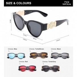 Oversized Retro Cat Eye Sunglasses Hiphop Sun Glasses High Fashion Luxury Gold Millionaire Rapper Swag Glasses - Black 1 - CX...