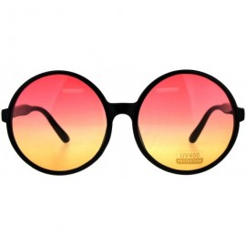 Oversized Womens Hippie Groove Tie Dye Gradient Lens Plastic Round Sunglasses - Red Orange - CY18DK48TMW $13.67