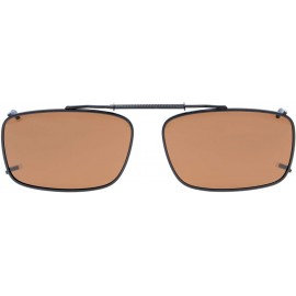 Rectangular Grey/Brown/G15 Lens 3-pack Clip-on Polarized Sunglasses 54x34MM - Mix - CA12N4YYIF1 $19.44