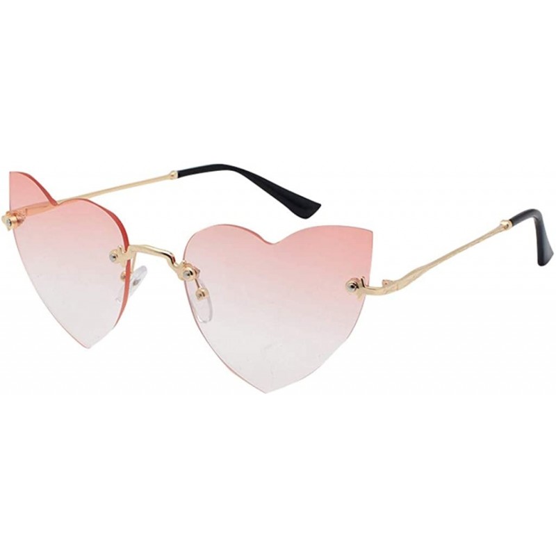 Rimless Polarized Protection Sunglasses Rimless Sunglass - Pink - CN19039C85W $8.86