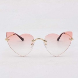 Rimless Polarized Protection Sunglasses Rimless Sunglass - Pink - CN19039C85W $8.86