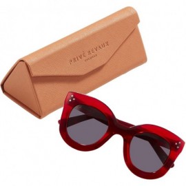 Aviator "Monroe" Designer Sunglasses - Candy Red/Grey Gradient - CP18SCOEHUU $45.11