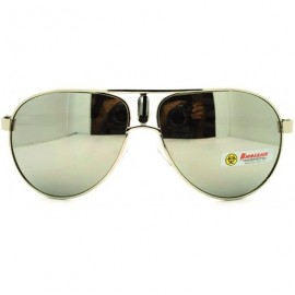 Round Biohazard Sunglasses Racer Round Aviators Multicolor Reflective Lens - Silver White - CJ11FWZZLCH $9.70