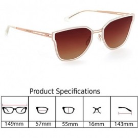 Sport Made In ITALY Cat Eye Polarized Lens Metal Frame Ladies Sun glasses Ds1552 - Ivory - CQ189NHEES9 $26.88