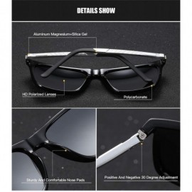 Square Polarized Square Sunglasses for Men Vintage PC Frame Driving UV400 Protection - Leopard Brown - C118RQI730N $16.31