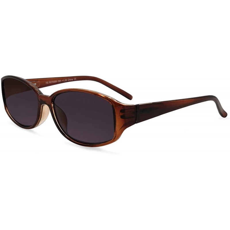 Square Stylish Full Reader Sunglasses - Brown - C011DNULF5F $19.64