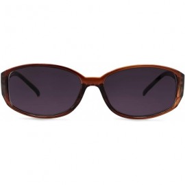 Square Stylish Full Reader Sunglasses - Brown - C011DNULF5F $19.64