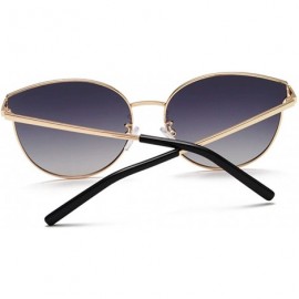 Cat Eye Men and women fashion retro metal big box cat eye sunglasses prom mirror party travel - Purple - C318T646MQ7 $16.44