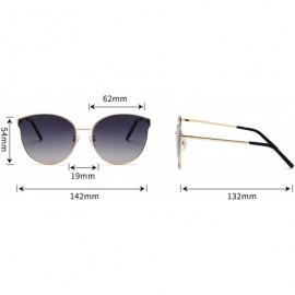 Cat Eye Men and women fashion retro metal big box cat eye sunglasses prom mirror party travel - Purple - C318T646MQ7 $16.44