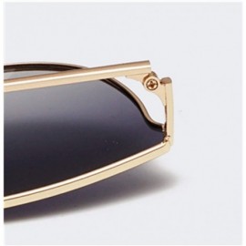 Cat Eye Men and women fashion retro metal big box cat eye sunglasses prom mirror party travel - Purple - C318T646MQ7 $16.44