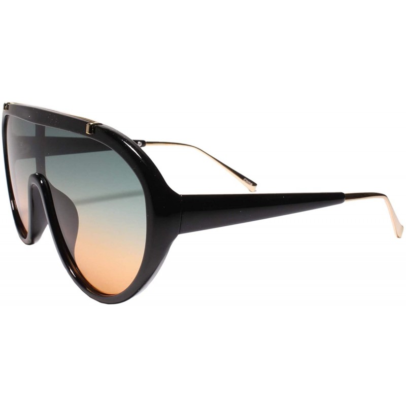 Aviator Oversized Modern Retro Shield Luxury Designer Fashion Sunglasses - Multi Color - CY195D5S80O $11.44