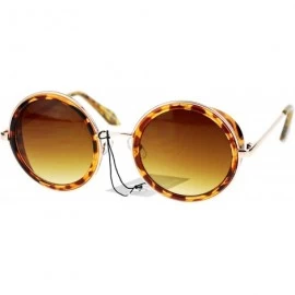 Round Circle Lens Steam Punk Wind Breaker Side Visor Round Retro Sunglasses - Tortoise - CA11X59F9CJ $13.13