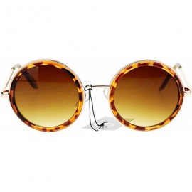 Round Circle Lens Steam Punk Wind Breaker Side Visor Round Retro Sunglasses - Tortoise - CA11X59F9CJ $13.13