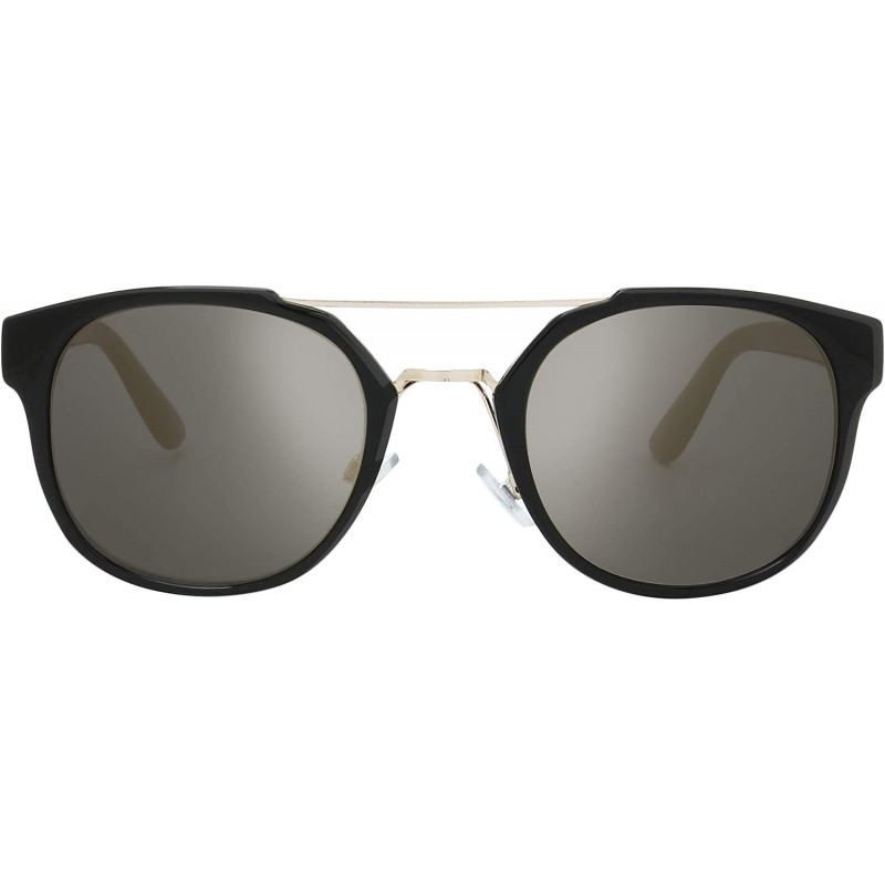 Oval Retro Vintage Crossbar Horn Rimmed Sunglasses - Exquisite Packaging - Rv3 Black - CB195CO0M48 $12.34