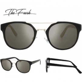Oval Retro Vintage Crossbar Horn Rimmed Sunglasses - Exquisite Packaging - Rv3 Black - CB195CO0M48 $12.34