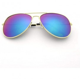 Goggle Ellipse Metal Frame Polarized Mirrored Sunglasses - Blue - C918WCMZA62 $14.48