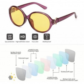 Square Oversized Night-driving Glasses for Women - Polarized Lens Stylish-Safety Nighttime/Rainy/Cloudy - CP18W6YUX4L $19.28