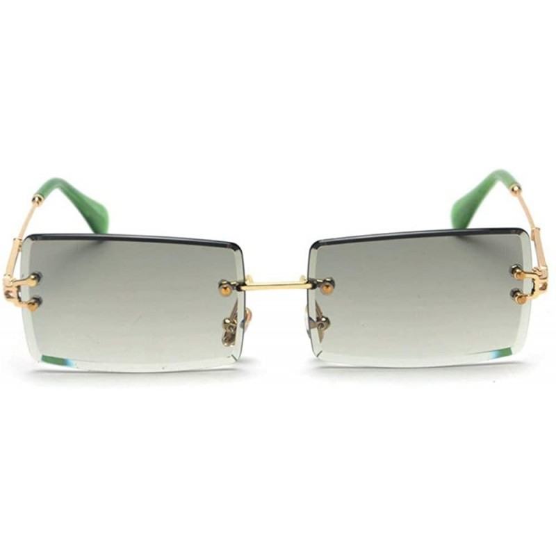 Rectangular Rimless Sunglasses Summer Rectangular glasses - CL197MK8KHL $30.32