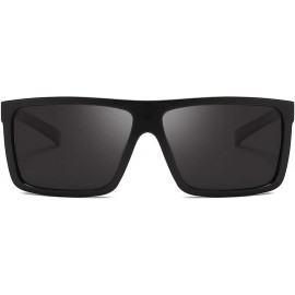 Oversized Men Sunglasses Polarized Flat Top Sunglasses Driving Sun Glasses - Sand Black - CE194OIM4SK $26.74