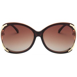 Round Women Sunglasses Retro Gradient Brown Drive Holiday Round Polarized UV400 - Gradient Brown - CK18RLTHGD2 $8.55