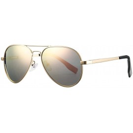 Oversized Polarized Aviator Sunglasses for Juniors Small Face Women Men Vintage UV400 Protection Shades - CI18GGO07H8 $15.76