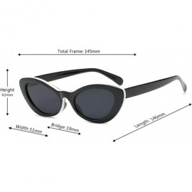 Oversized Fashion Oval Round Retro Sun glasses Color Plastic Lenses Sunglasses - Black White - CA18NI60H6G $11.87