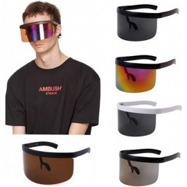 Wrap Oversized Futuristic Sunglasses for Women Men Shield Visor Glasses Lens UV400 Super Large - Brown - CK18XGDMK6T $8.68