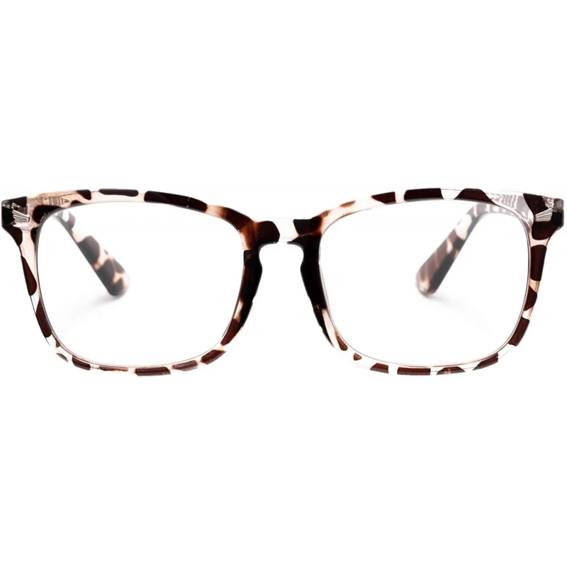 Aviator Non-Prescription Glasses for Women Men Clear Lens Square Frame Eyeglasses - A1 Leopard - CZ18Z3ZT6W3 $9.24