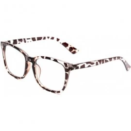 Aviator Non-Prescription Glasses for Women Men Clear Lens Square Frame Eyeglasses - A1 Leopard - CZ18Z3ZT6W3 $9.24