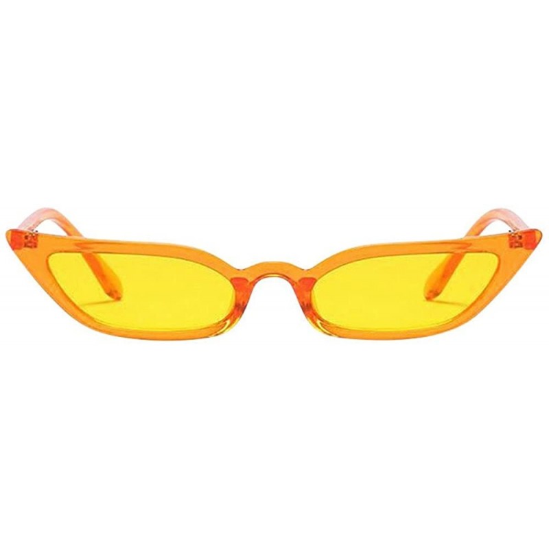 Rimless Women 1990s Fashion Vintage Slim Tiny little Sunglasses - Yellow - C018CHX9Y8A $7.77