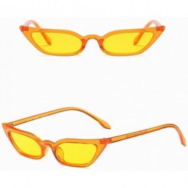 Rimless Women 1990s Fashion Vintage Slim Tiny little Sunglasses - Yellow - C018CHX9Y8A $7.77