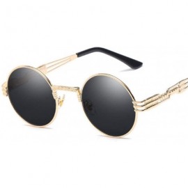 Round Luxury Metal Sunglasses Women Round Sunglass Steampunk Coating Random Color - Green - CT18XEC306U $8.45