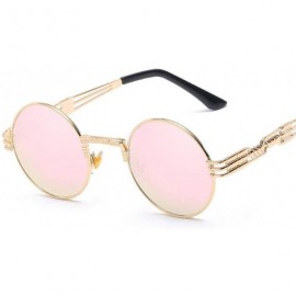 Round Luxury Metal Sunglasses Women Round Sunglass Steampunk Coating Random Color - Green - CT18XEC306U $8.45