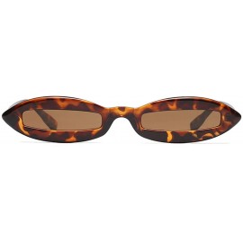 Oval Women Oval Frame Fashion Sunglass - Leopard/Tea - CS18DWL68RX $13.42