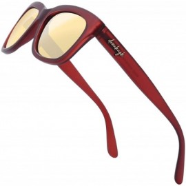 Wayfarer Polarized Sunglasses For Men Or Women Vintage Designer - Red - CG18NZGAR8U $45.58